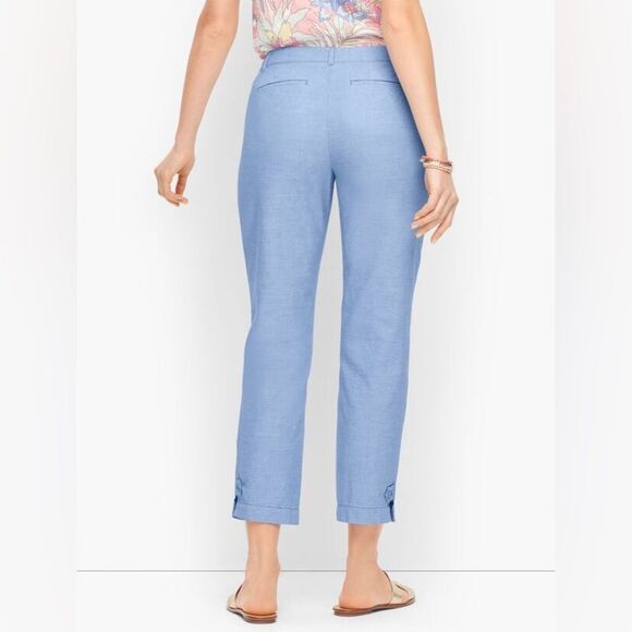 Talbots Women's Perfect Crop Pants in Blue Size Petite 12 - Picture 2 of 8